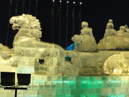 Harbin Ice and Snow World Horse Sculpture